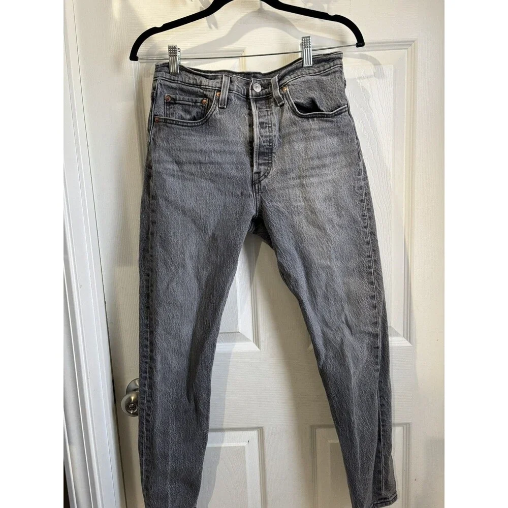 Levis 501 90s Jeans Men’s 27x28 Premium Charcoal Faded High Rise Straight Denim